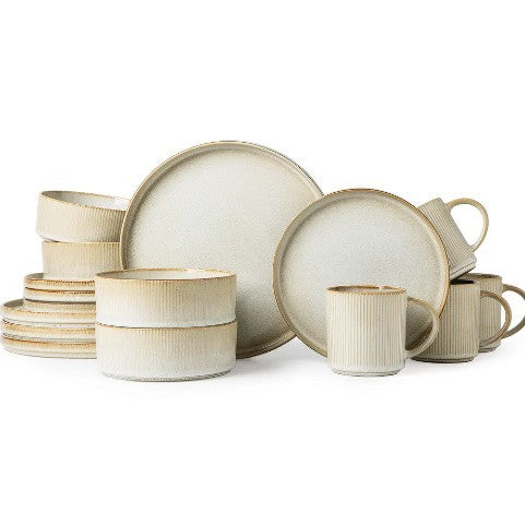 Vintage-Style Embossed Ceramic Dinnerware