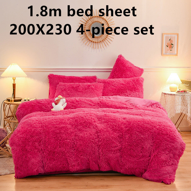 4-Piece Crystal Velvet Bedding Set