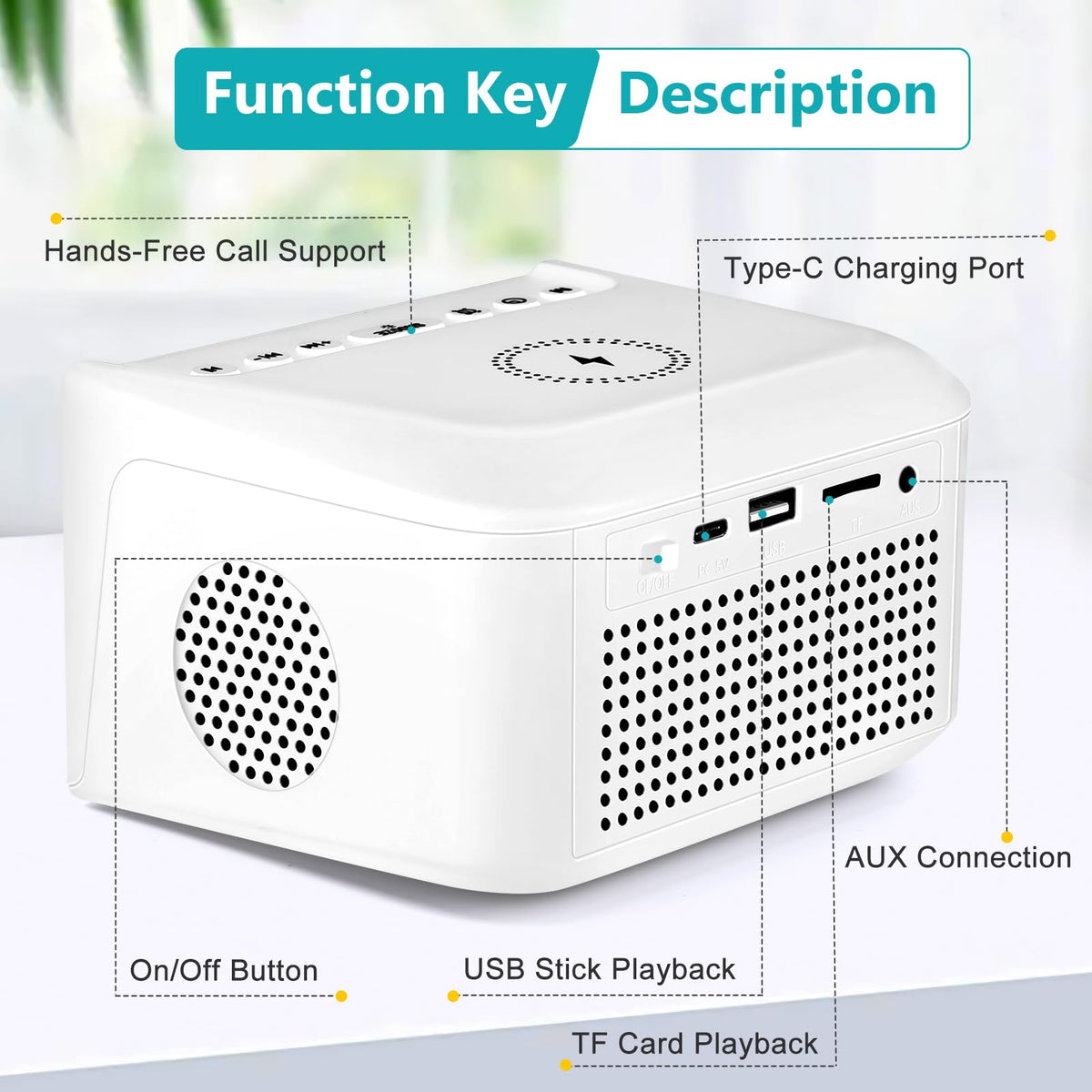 Digital Alarm Clock with Bluetooth and Qi Charging