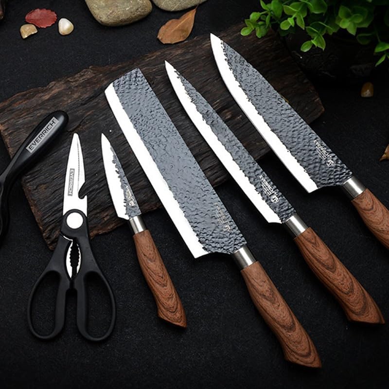 6-Piece Kitchen Knife Set with Scissors and Peeler