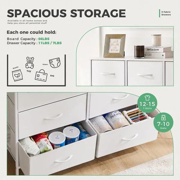 Tall Wardrobe Storage Cabinet with Drawers