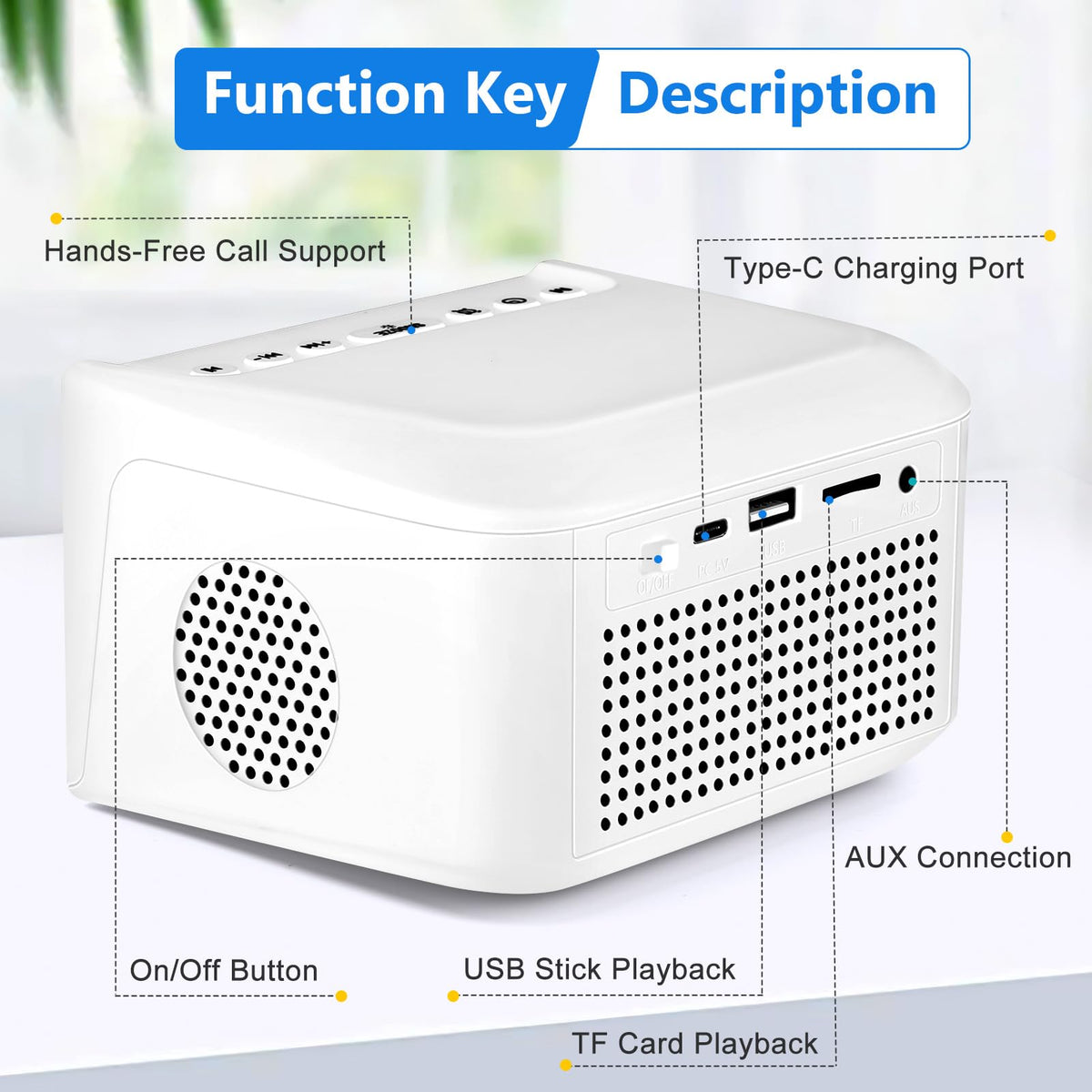 Digital Alarm Clock Radio with Bluetooth Speaker