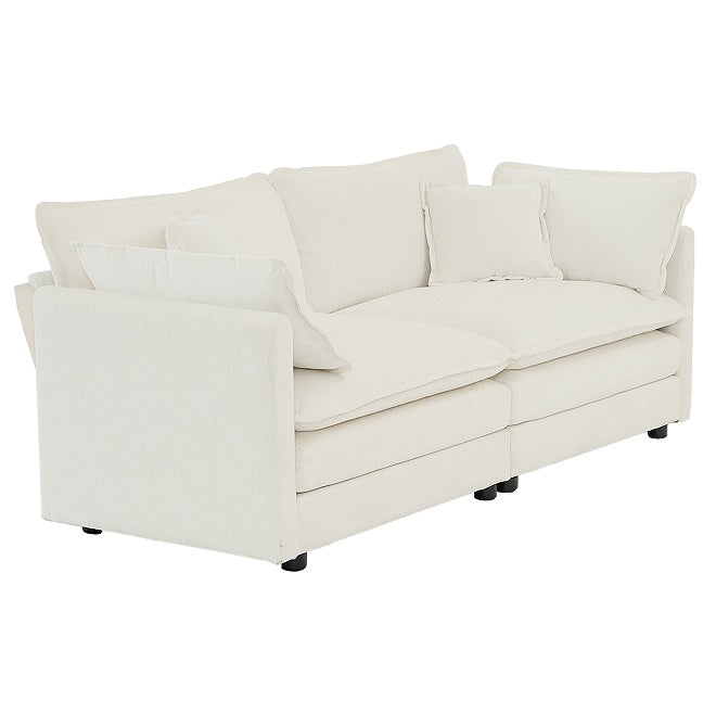 Fabric Double Sofa with 4 Pillows