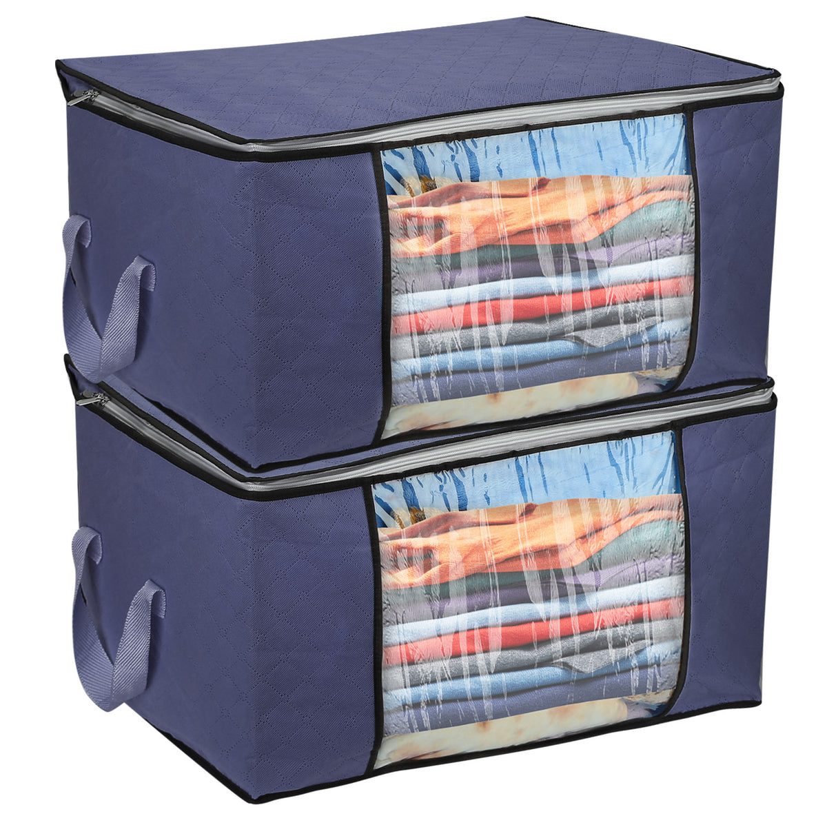 2-Piece Clothes Storage Bag Set with Clear Windows