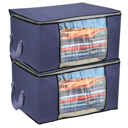 2-Piece Clothes Storage Bag Set with Clear Windows