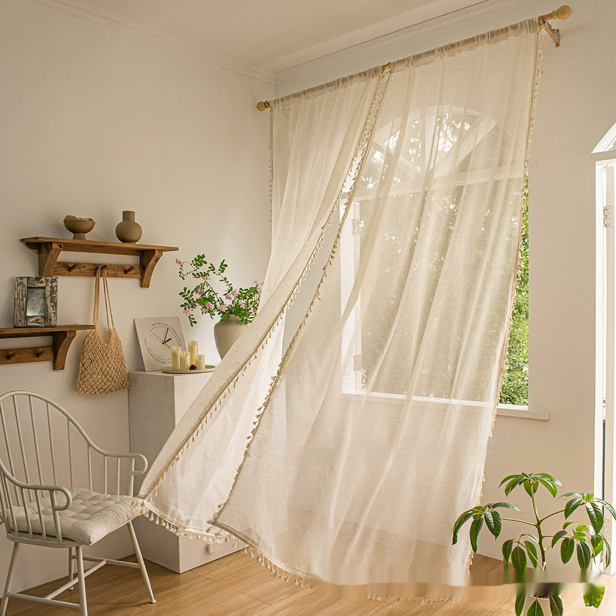 Bohemian Tassel Lace Curtain