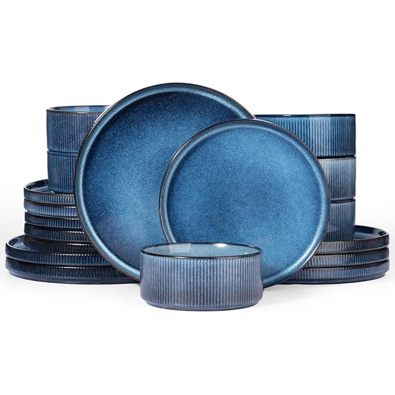 Vintage-Style Embossed Ceramic Dinnerware