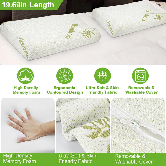 2-Piece Contoured Cervical Neck Pillow Set