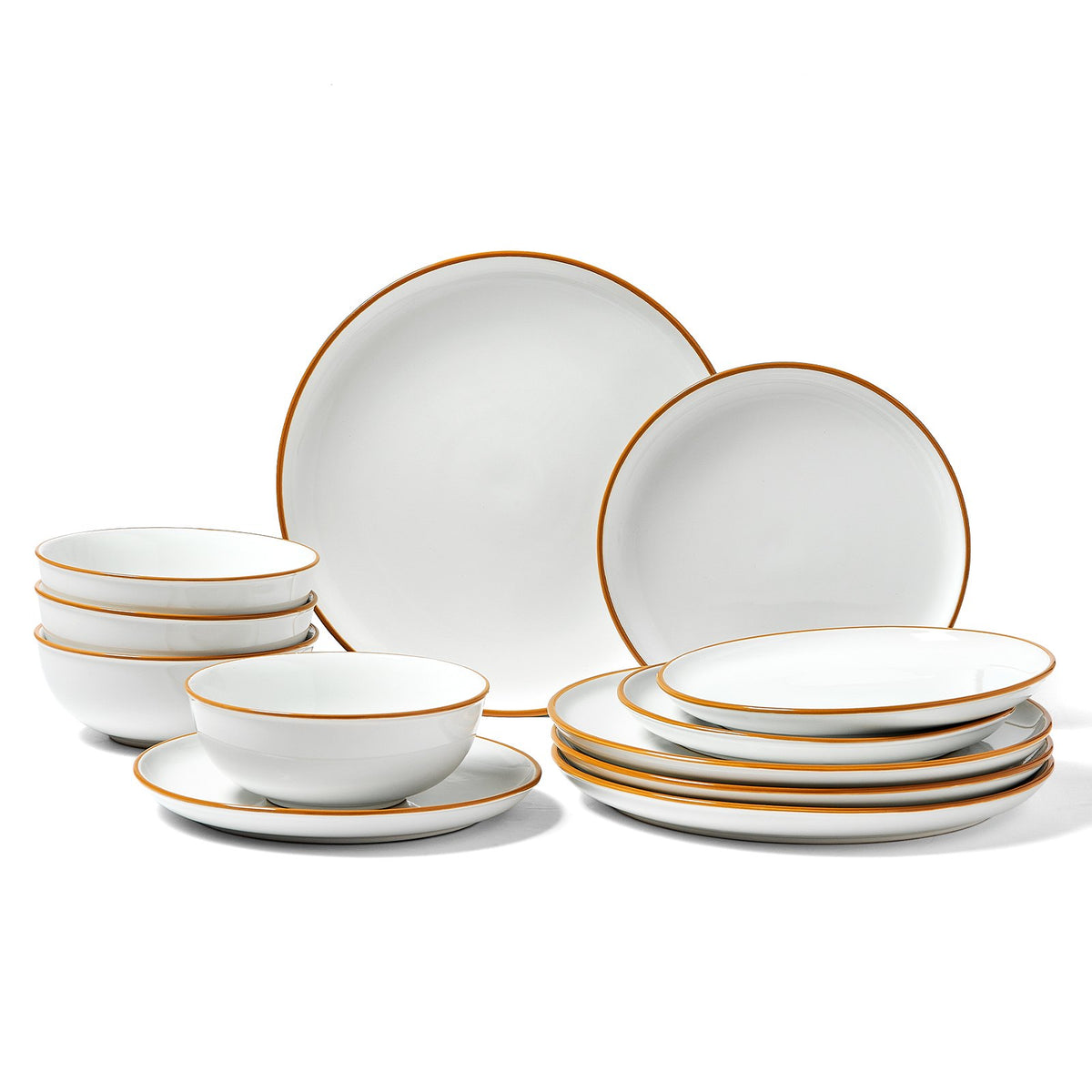 12-Piece White Ceramic Dinnerware Set