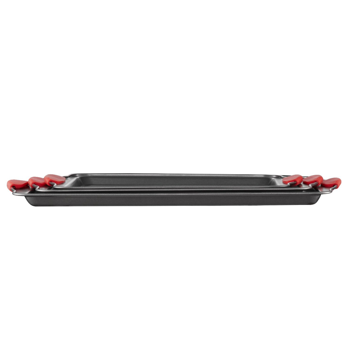 3-Piece Carbon Steel Baking Pan Set with Silicone Handles