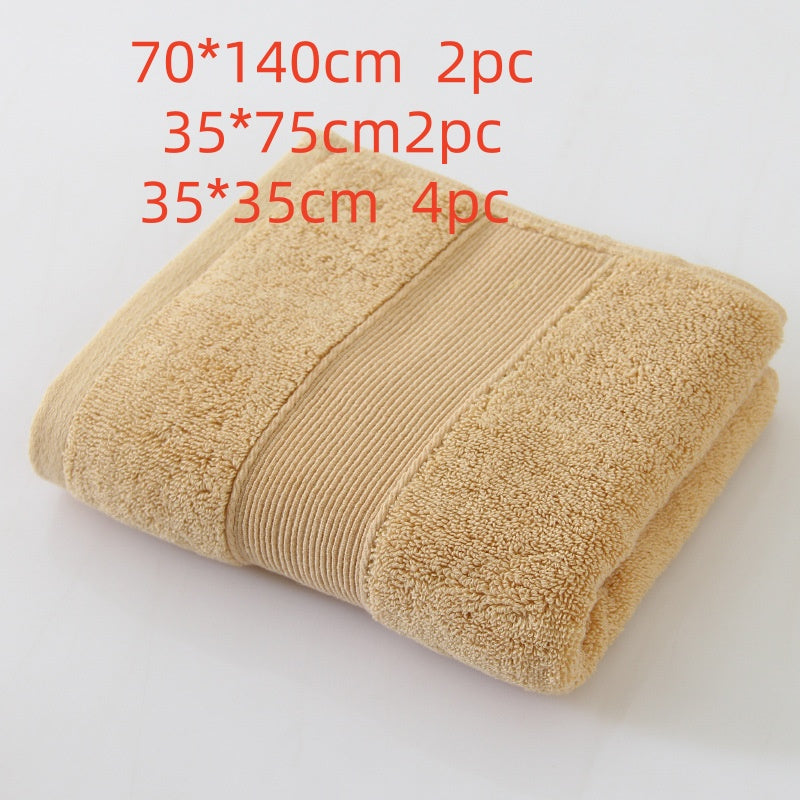 8-Piece Solid-Color Cotton Towel Set