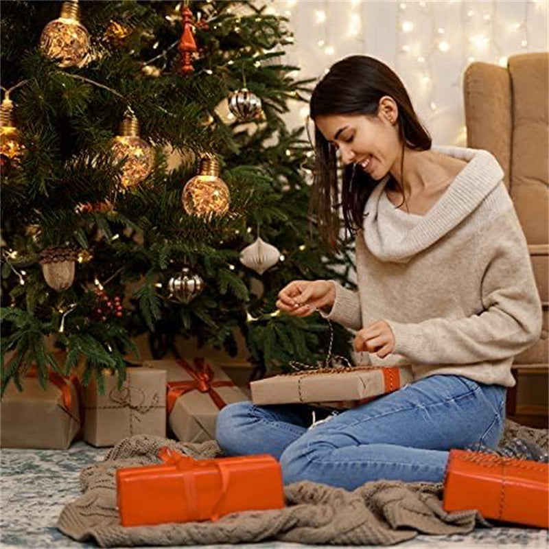Gold Foil Globe String Lights, 10 LEDs